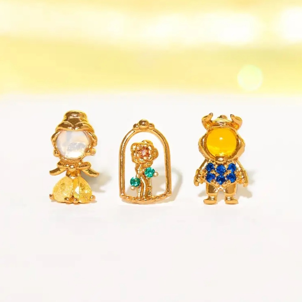 Disney’s Beauty & The Beast Earrings Set, Disney Princess Belle Earrings Set